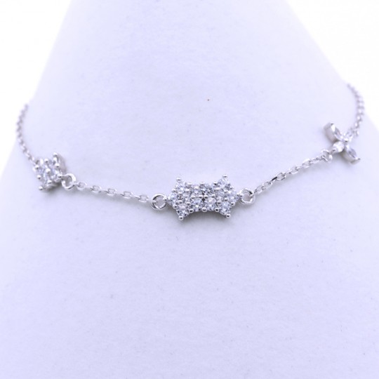 Bratara Fundita, argint 925 rodiat, 17+3cm