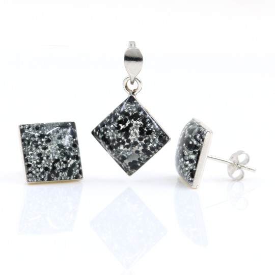 Set Cercei si pandantiv cu cristale Pixie Swarovski Starshine argint 925 rodiat