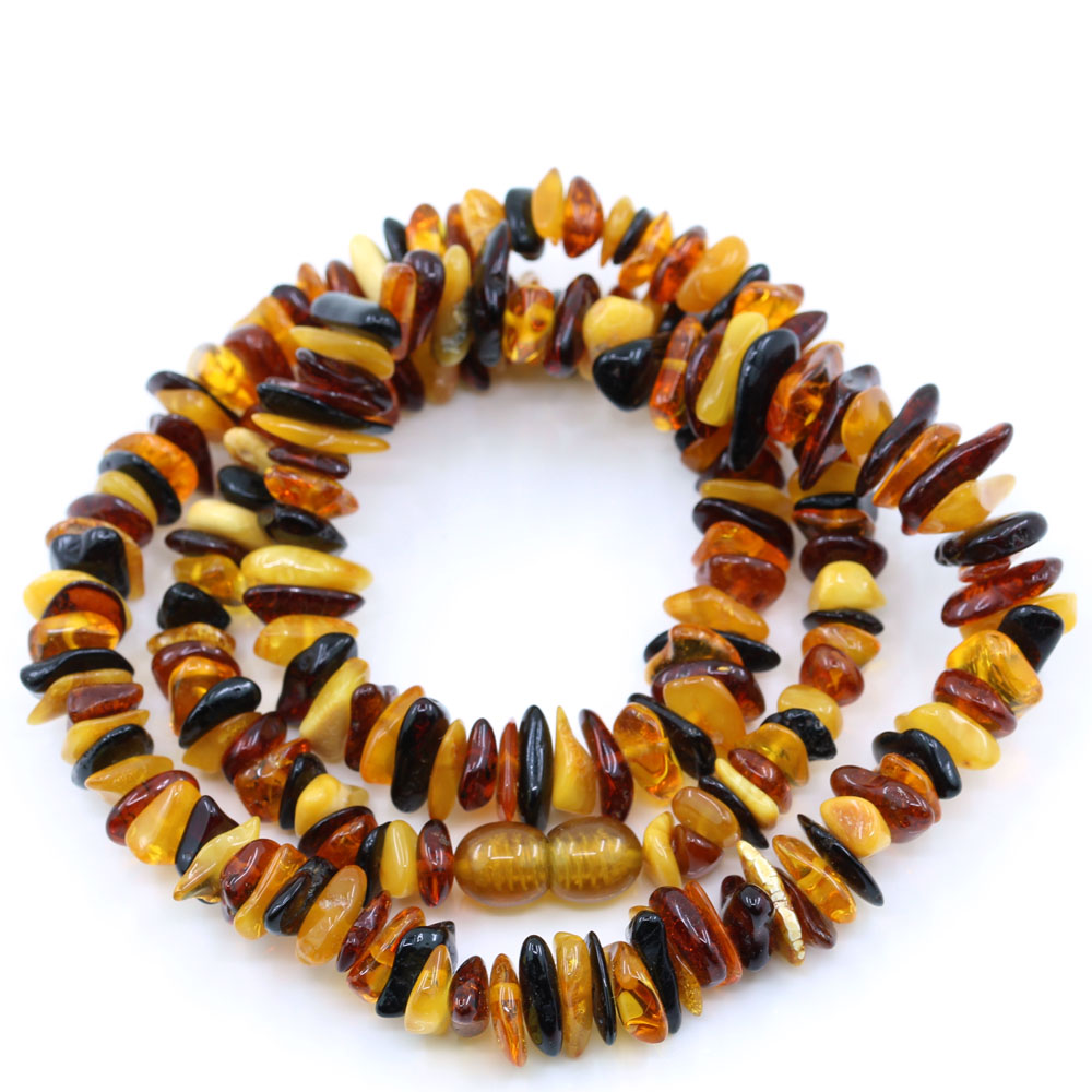 Colier din chihlimbar natural multicolor 56cm