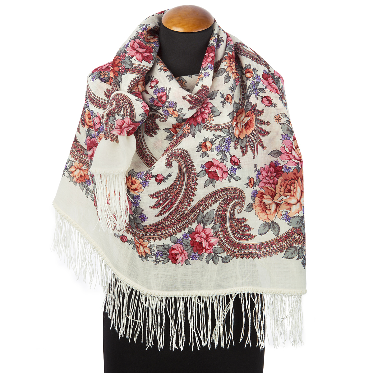 Sal premium Revelation din lana, ivory, 125x125cm