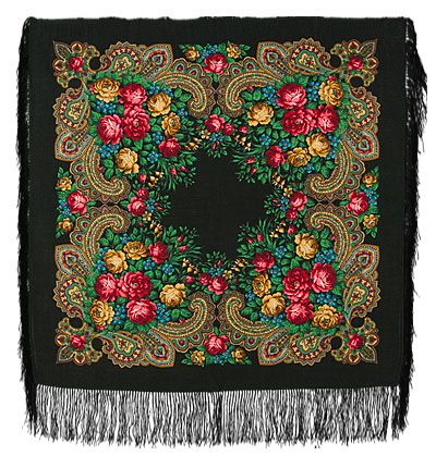 Premium scarf Stranger, wool, black - 89x89cm