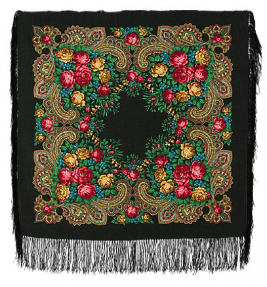 Esarfa premium Stranger din lana, negru, 89x89cm