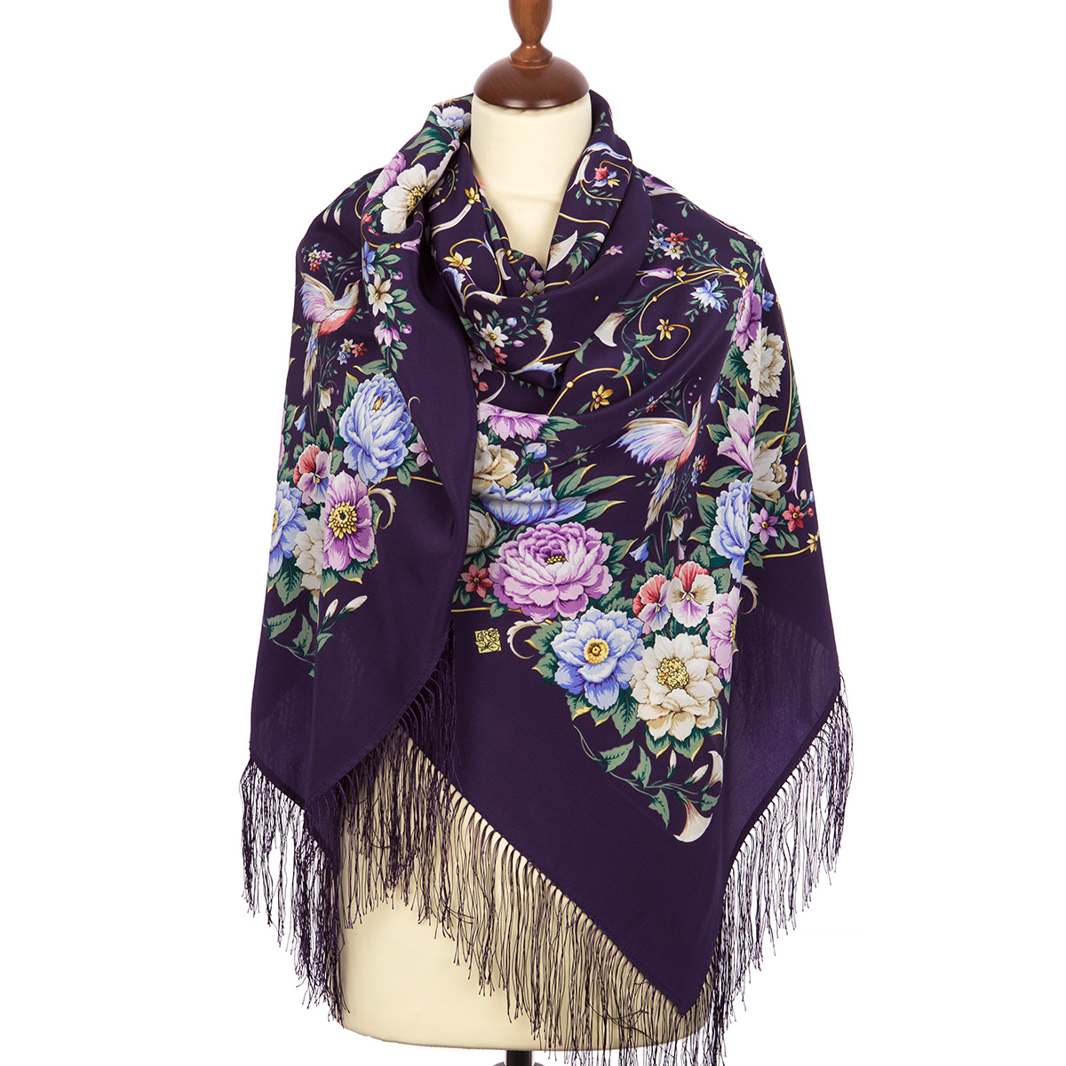 Sal premium Joy of Soul din matase, mov pruna, 130x130cm