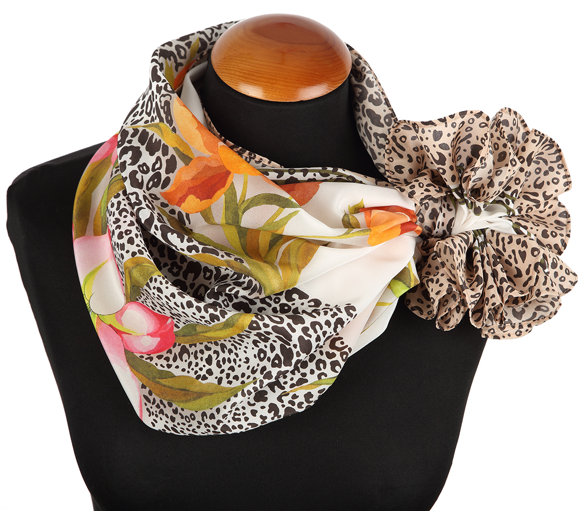 Premium scarf Silk touch, crepe de chine silk - 89x89cm