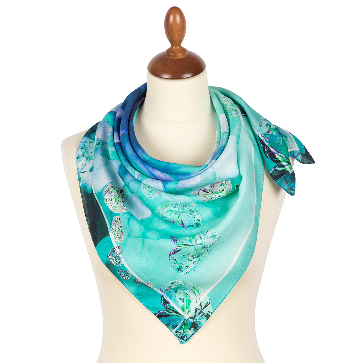 Premium scarf Orchideea heart, viscose - 80x80cm