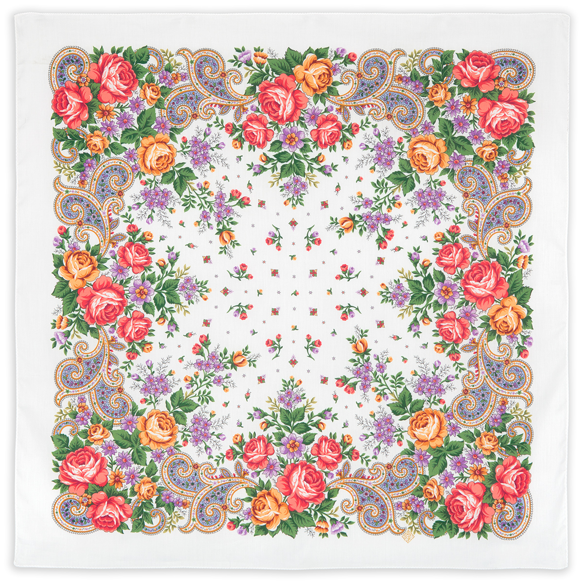 Esarfa premium Marousia din bumbac, 80x80cm