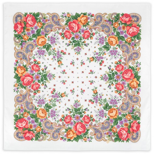 Esarfa premium Marousia din bumbac, 80x80cm