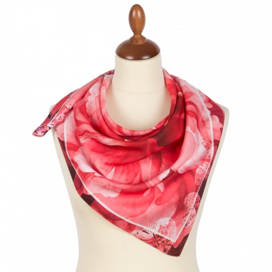 Premium scarf Orchideea heart, viscose - 80x80cm