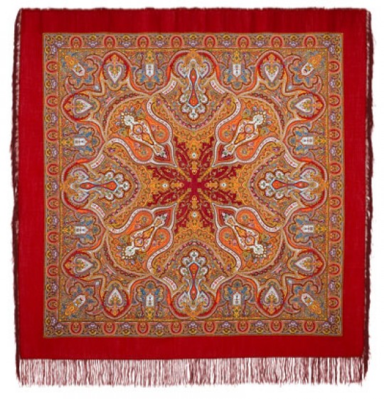 Premium shawl Spanish, wool, red - 146x146cm