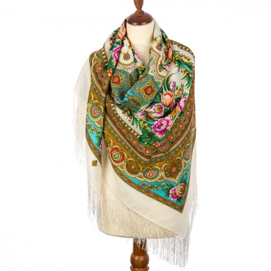 Sal premium Words of Love sings din lana, ivory, 146x146cm