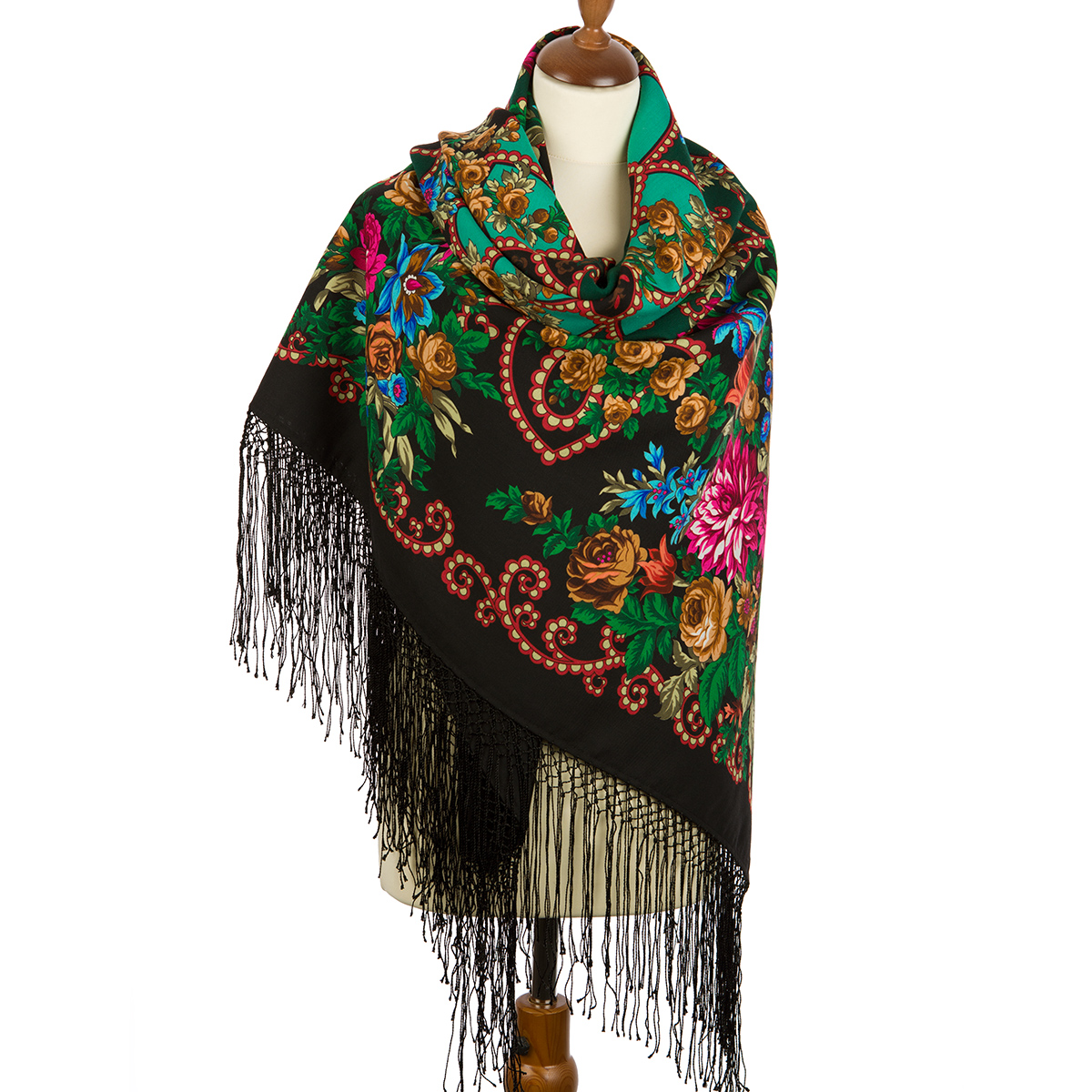 Sal premium Gypsy Aza din lana, negru 3, 148x148cm