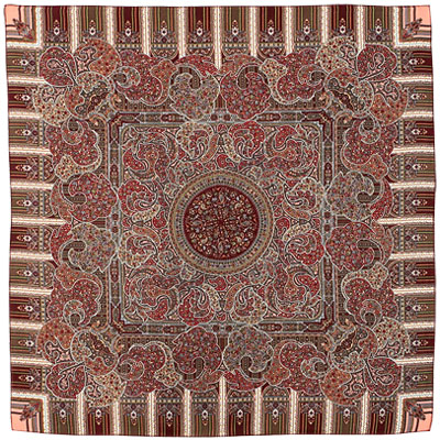 Esarfa premium Birthday din lana, frez-burgundy, 89x89cm