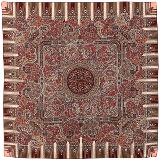 Esarfa premium Birthday din lana, frez-burgundy, 89x89cm