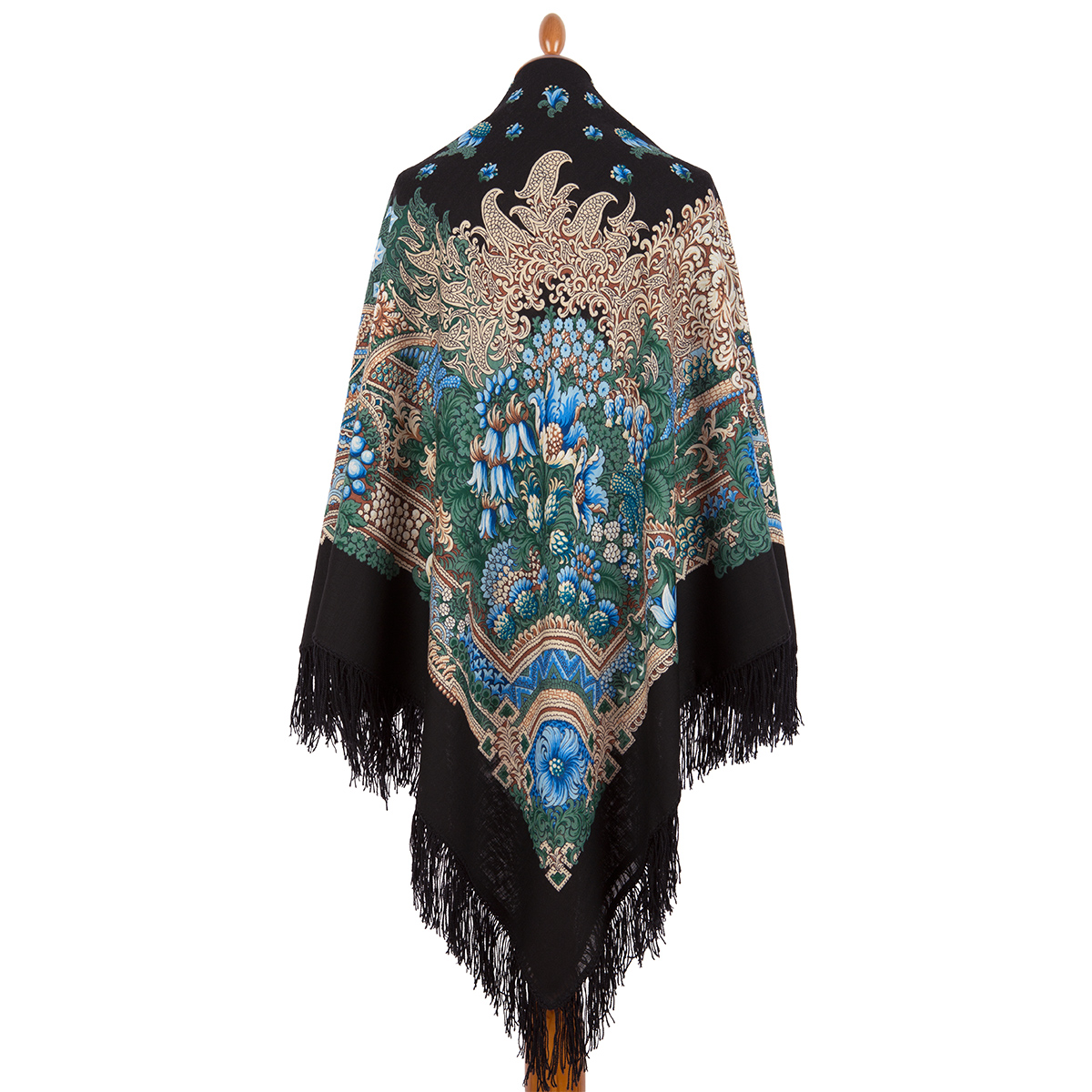 Premium shawl Velvet Nigh, wool, black - 146x146cm