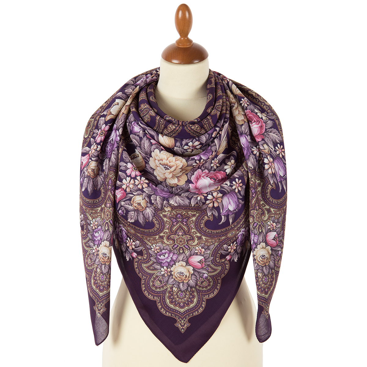 Sal premium Bereginya din viscoza, mov intens, 135x135cm