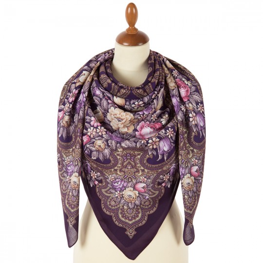 Sal premium Bereginya din viscoza, mov intens, 135x135cm