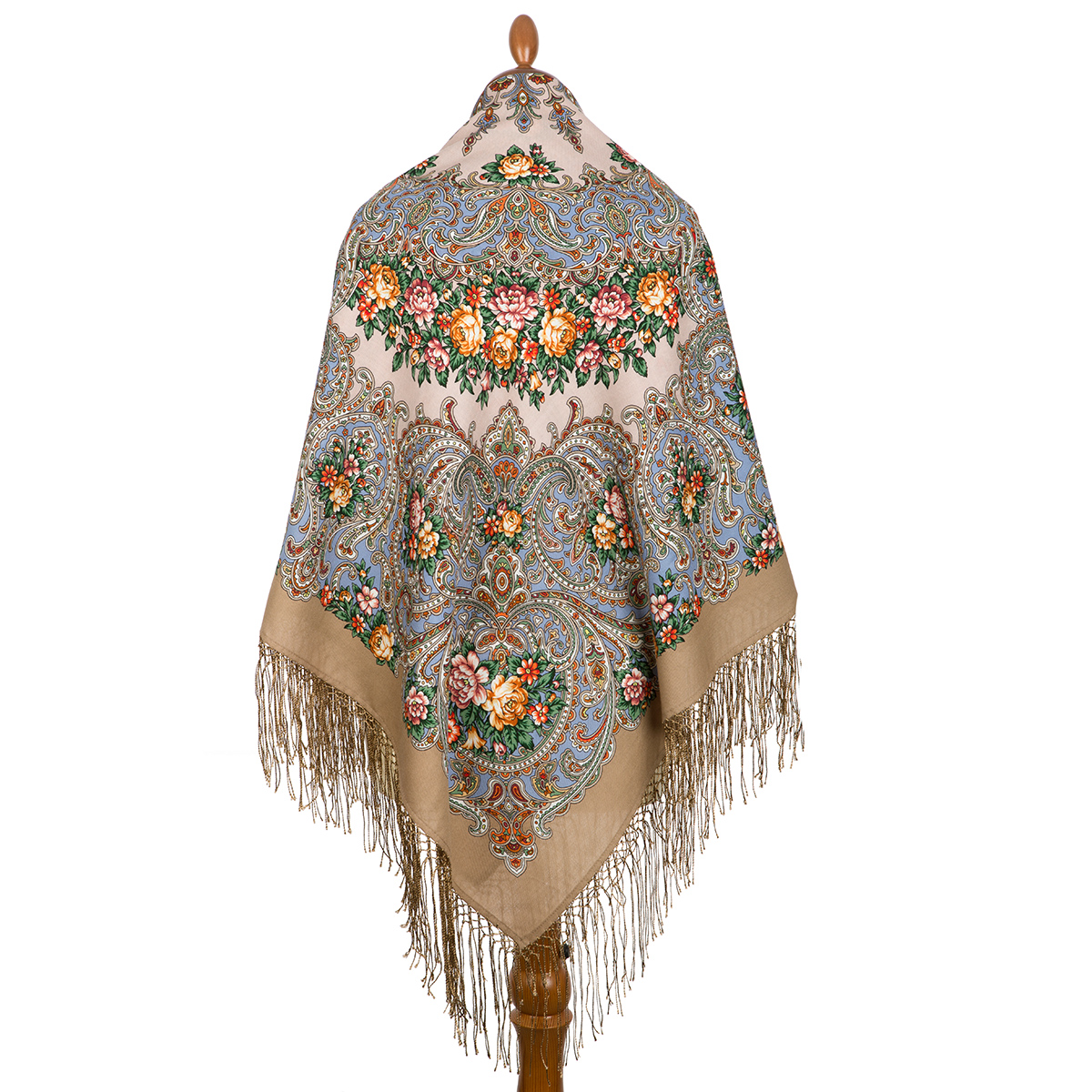 Sal premium Giselle din lana, bej caramel, 135x135cm