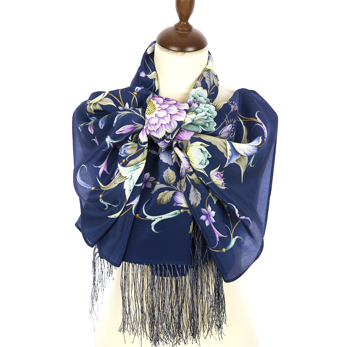 Premium scarf Polonaise, crepe de chine silk - 190x50cm