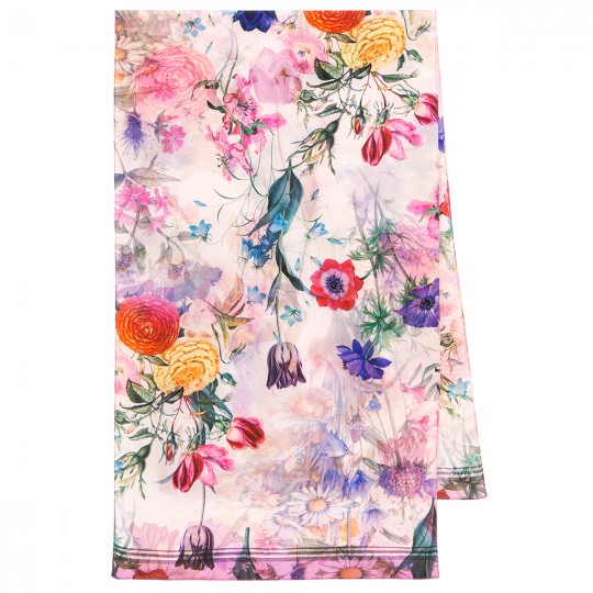 Esarfa premium Spring feeria din matase crepe de chine, 150x43cm