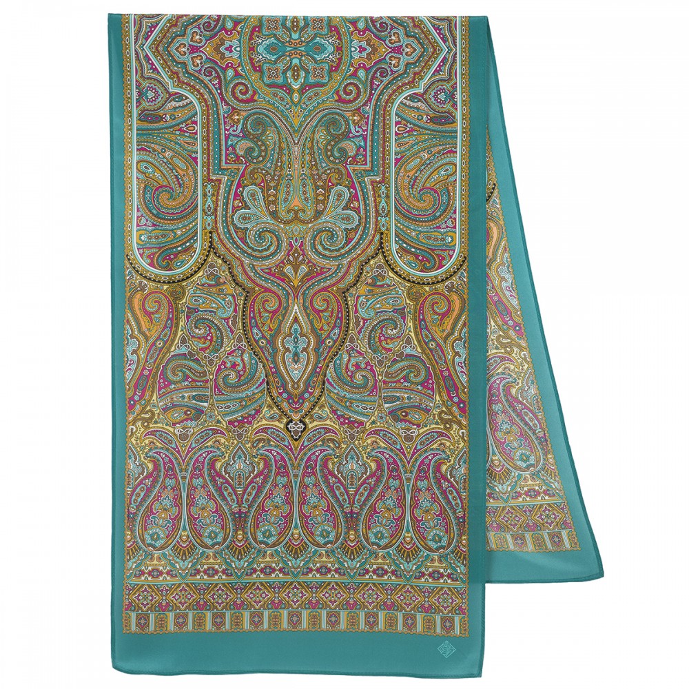 Esarfa premium Nutcracker din matase crepe de chine, 150x43cm