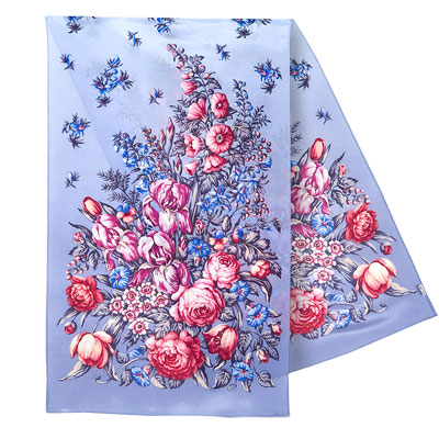 Russian scarf Tender Touch, crepe de chine silk - 150x43cm