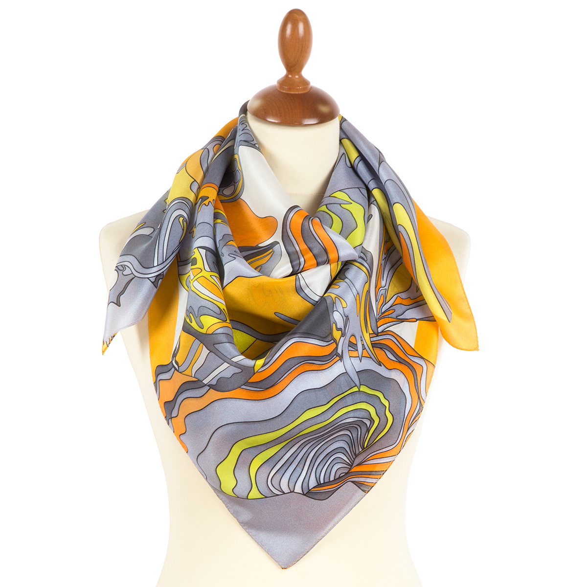 Premium scarf, crepe de chine silk - 89x89cm