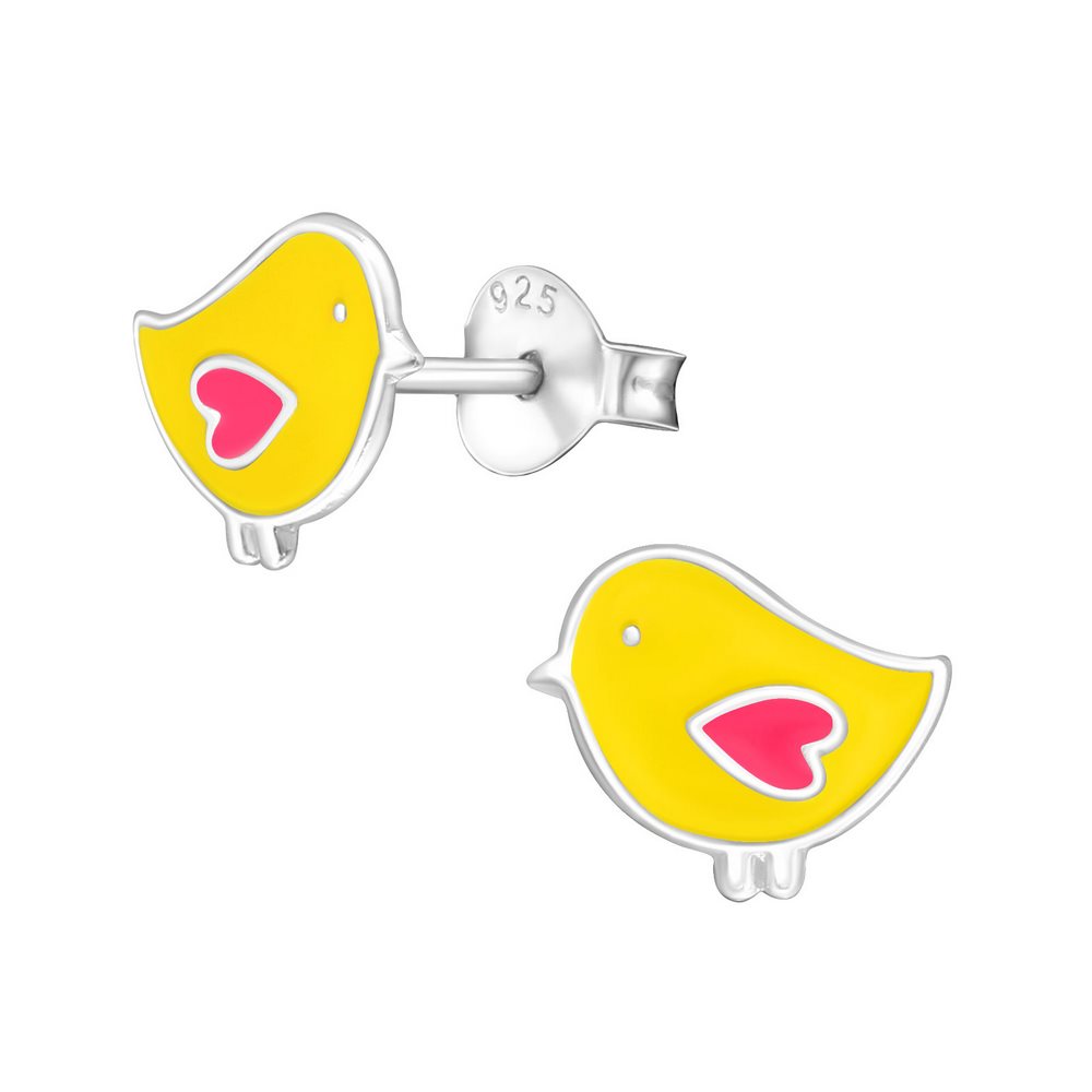 Little chicken earrings, 925 silver, 9x8mm