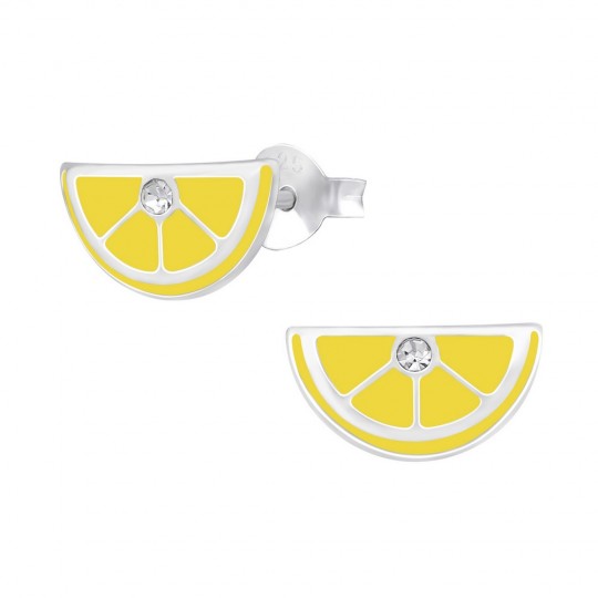 Lemon earrings, 925 silver, 11x6mm