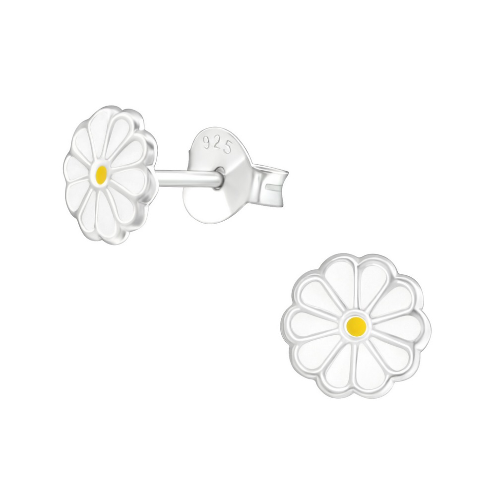 Little daisy earrings, 925 silver, 6x6mm