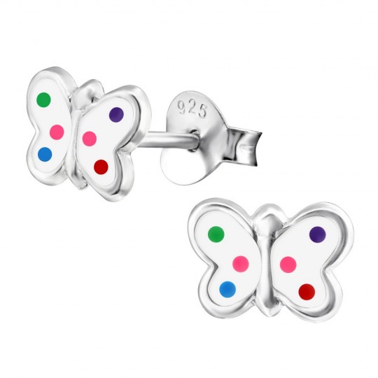 Butterfly earrings, 925 silver, 8x6mm