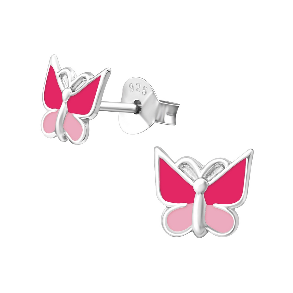 Butterfly earrings, 925 silver, 7x6mm