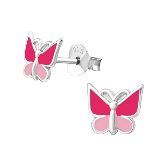 Cercei pentru copii fluturas, argint 925, 7x6mm