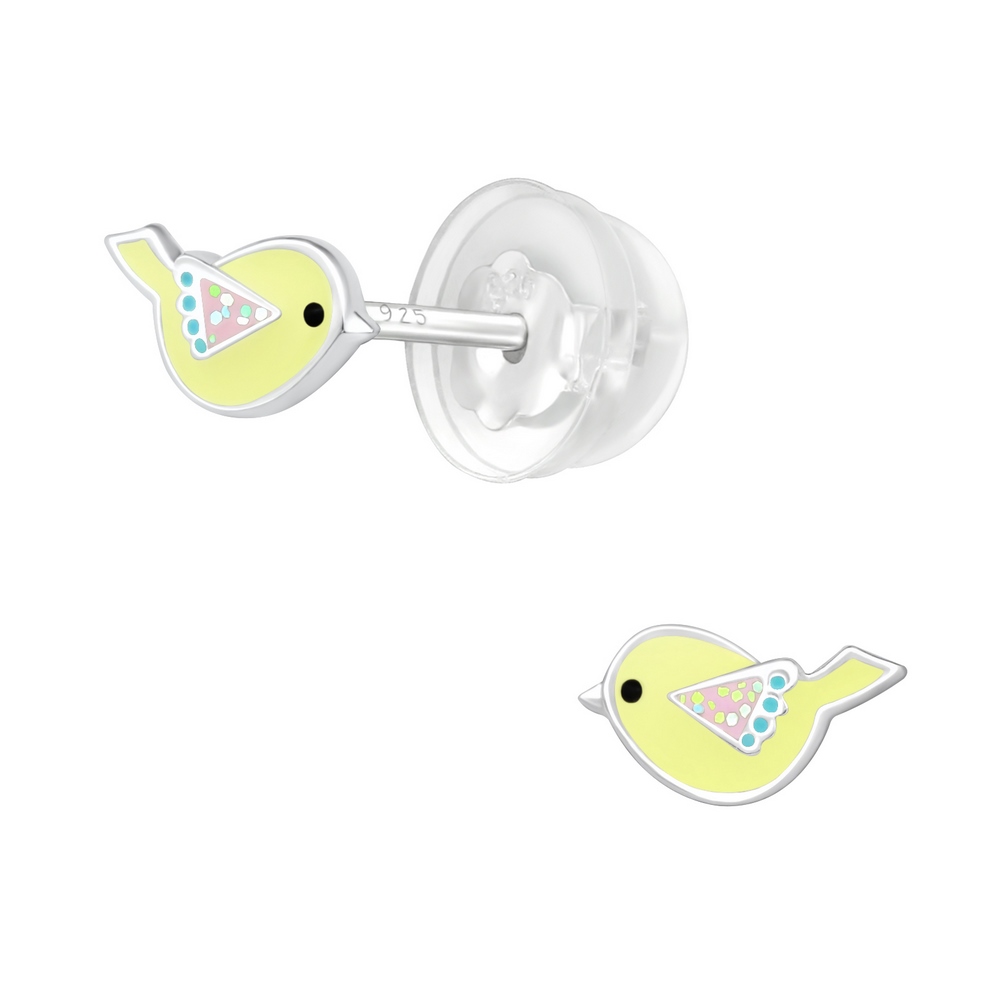 Little bird earrings, 925 silver, 7x4mm