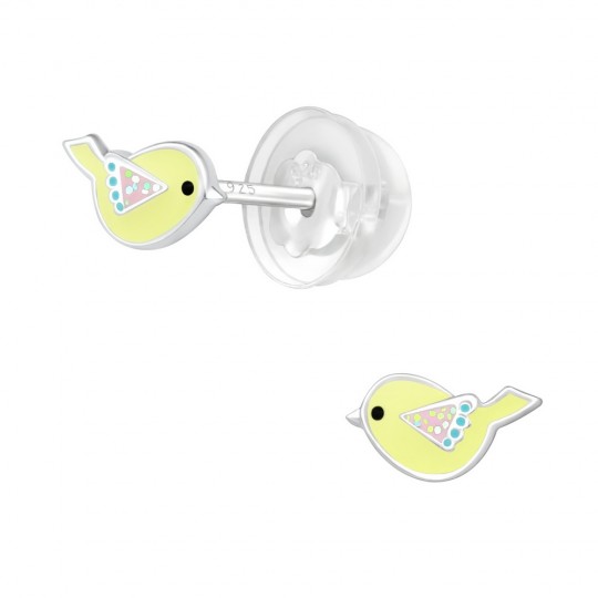 Little bird earrings, 925 silver, 7x4mm
