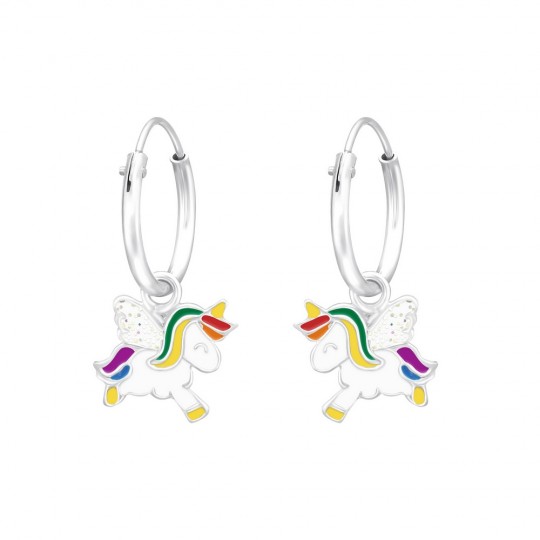 Unicorn earrings, 925 silver, 8x10mm