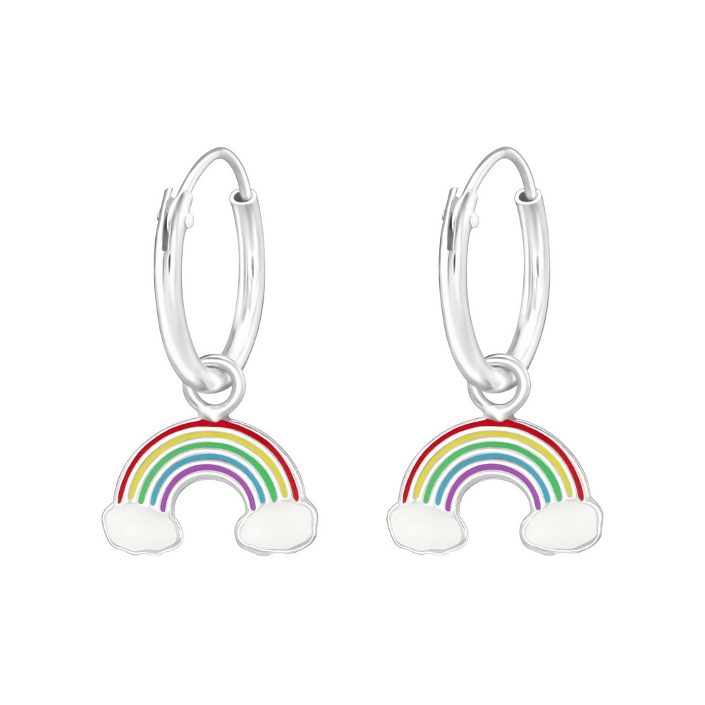 Rainbow earrings, 925 silver, 10x6mm