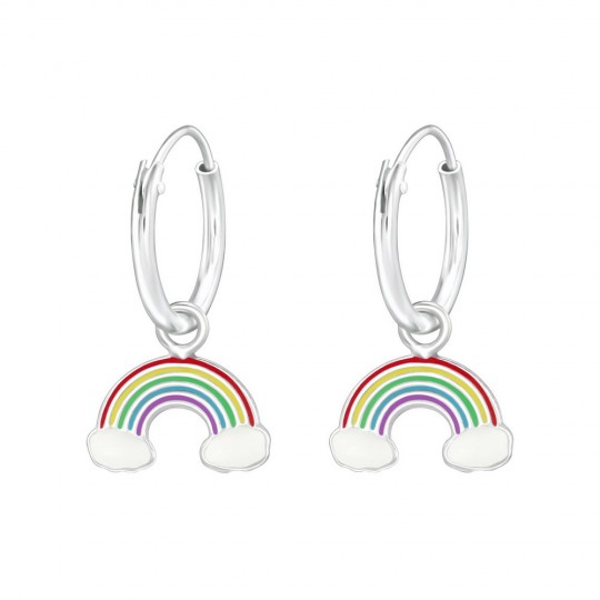 Rainbow earrings, 925 silver, 10x6mm